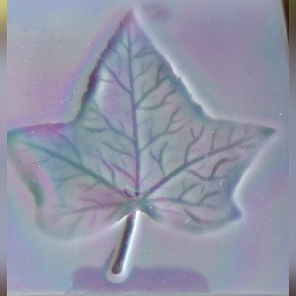 Crate&Barrel Set Of 6 Embossed Irredescent Leaf Coasters Italy